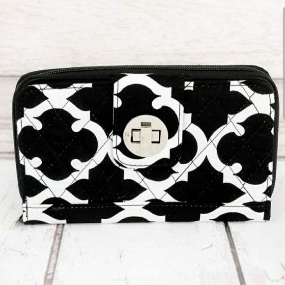 Moroccan Geometric Organizer Black White Wallet NWT - Picture 1 of 4